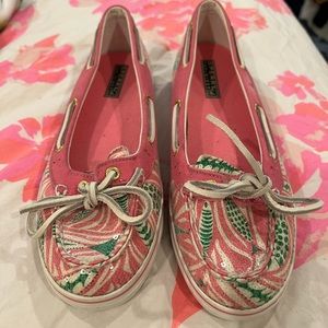 Sperry Lola Pink Fish Sequin Top-siders Boat Shoe